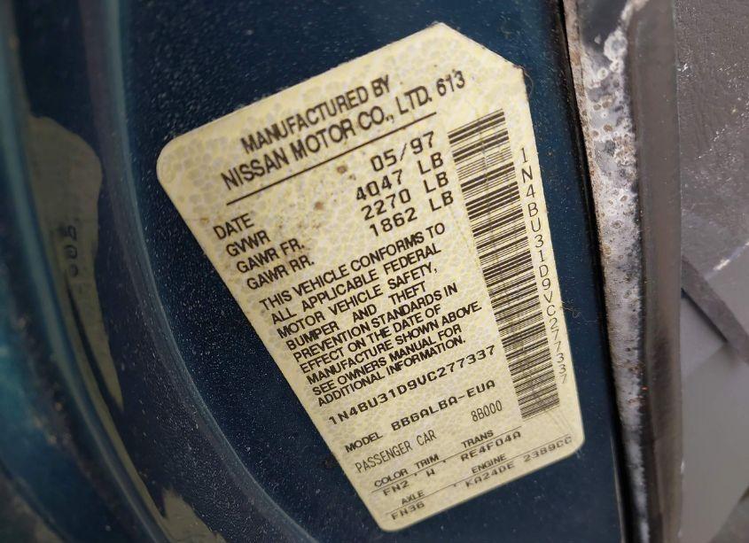 Photo 9 of 1997 Nissan Altima GLE/GXE/SE/XE (VIN 1N4BU31D9VC277337)