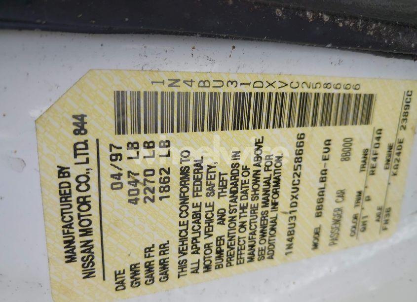 Photo 9 of 1997 Nissan Altima GLE/GXE/SE/XE (VIN 1N4BU31DXVC258666)