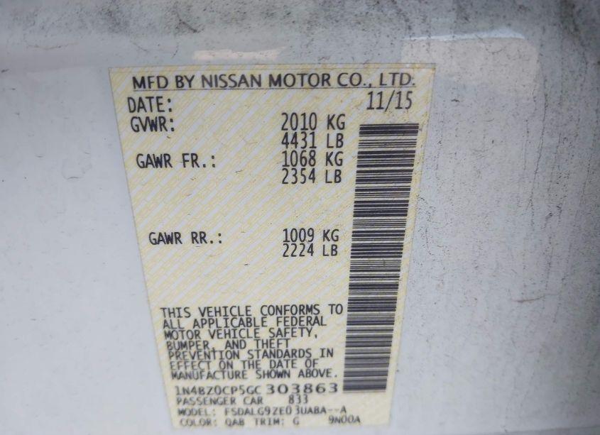 Photo 8 of 2016 Nissan Leaf SL (VIN 1N4BZ0CP5GC303863)