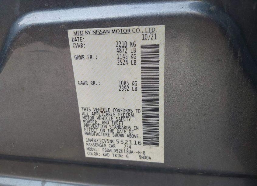 Photo 9 of 2022 Nissan Leaf SV PLUS 62 KWH (VIN 1N4BZ1CV5NC552116)