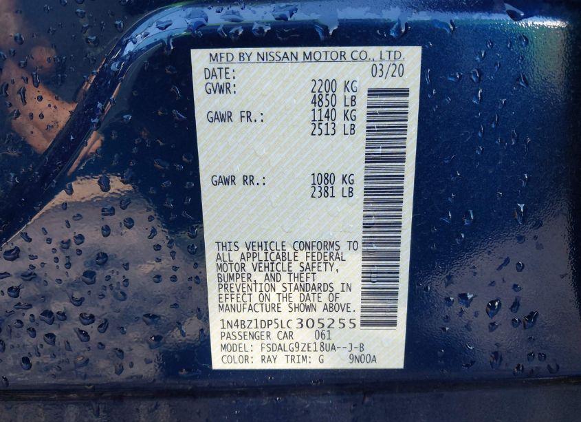 Photo 9 of 2020 Nissan Leaf SL PLUS 62 KWH (VIN 1N4BZ1DP5LC305255)