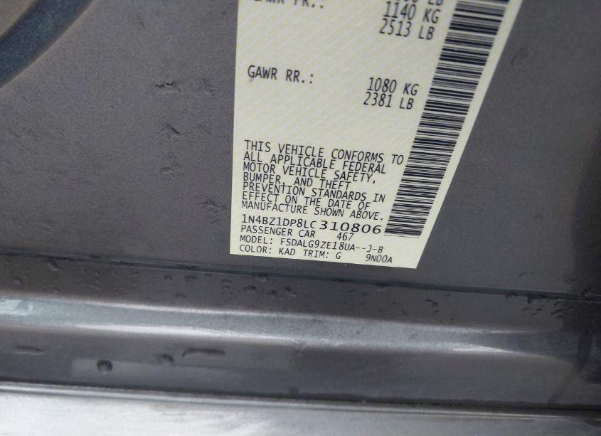 Photo 8 of 2020 Nissan Leaf SL PLUS 62 KWH (VIN 1N4BZ1DP8LC310806)