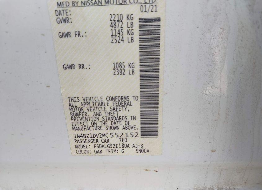 Photo 9 of 2021 Nissan Leaf SL PLUS 62 KWH (VIN 1N4BZ1DV2MC552152)