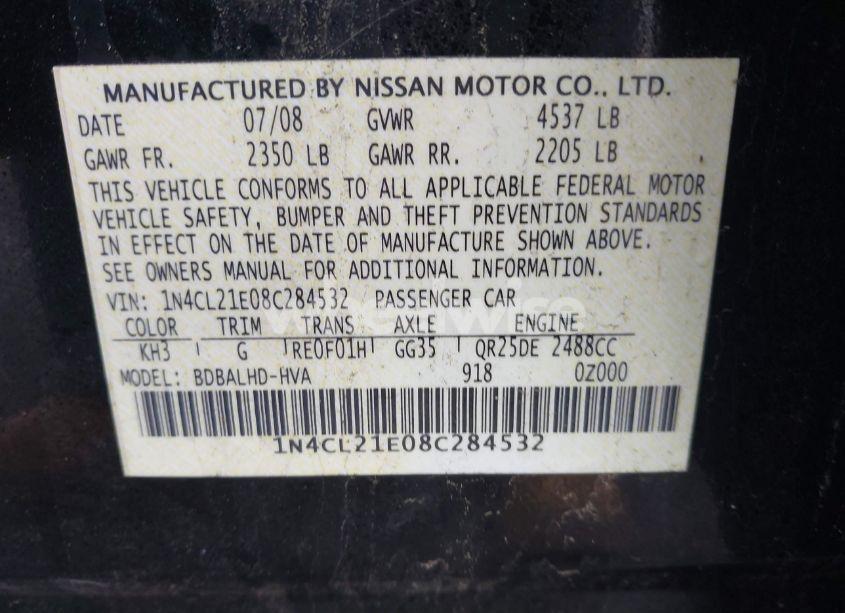 Photo 9 of 2008 Nissan Altima HYBRID (VIN 1N4CL21E08C284532)