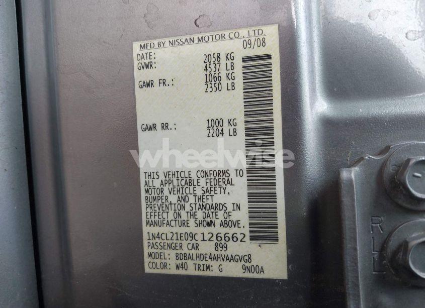 Photo 9 of 2009 Nissan Altima HYBRID (VIN 1N4CL21E09C126662)