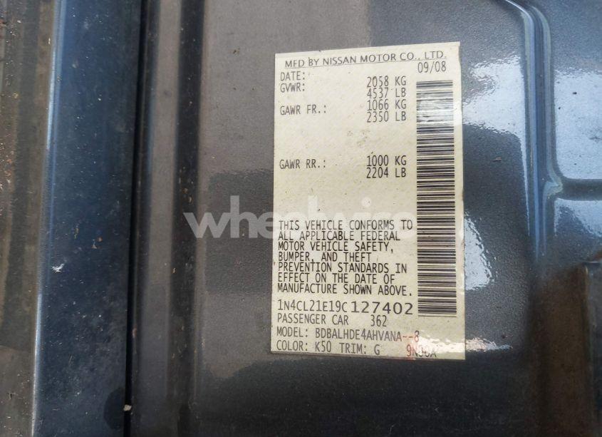 Photo 9 of 2009 Nissan Altima HYBRID (VIN 1N4CL21E19C127402)