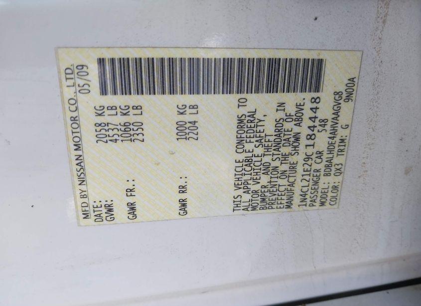 Photo 9 of 2009 Nissan Altima HYBRID (VIN 1N4CL21E29C184448)