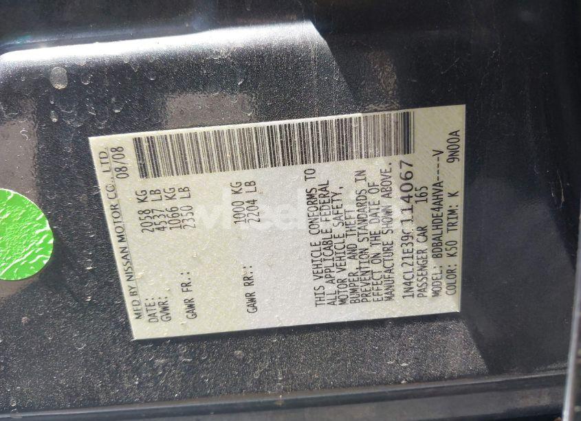 Photo 9 of 2009 Nissan Altima HYBRID (VIN 1N4CL21E39C114067)