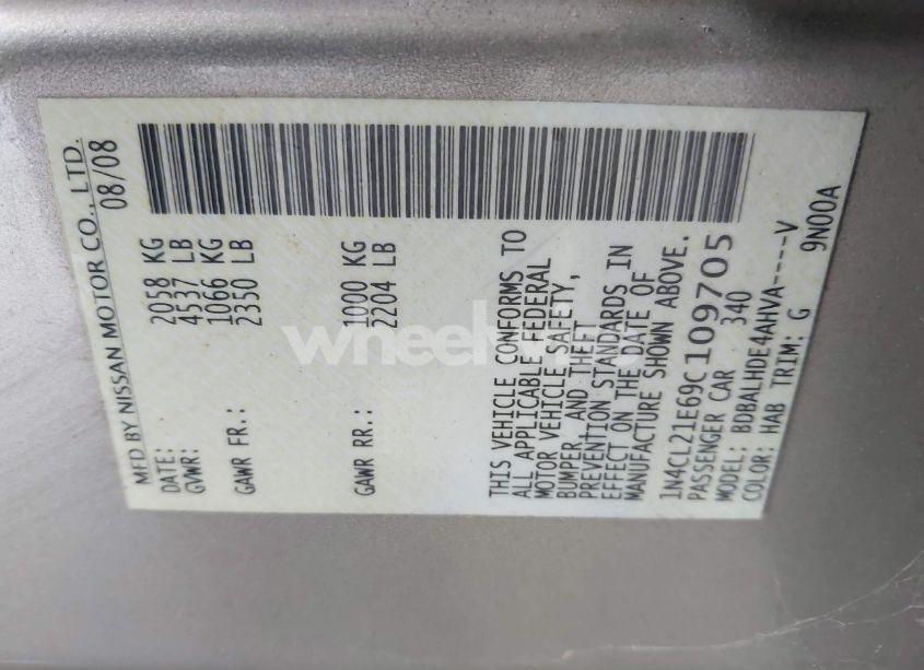 Photo 9 of 2009 Nissan Altima HYBRID (VIN 1N4CL21E69C109705)