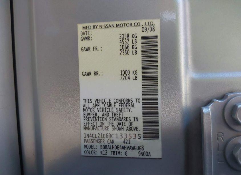 Photo 9 of 2009 Nissan Altima HYBRID (VIN 1N4CL21E69C133535)