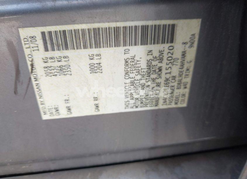 Photo 9 of 2009 Nissan Altima HYBRID (VIN 1N4CL21E69C155020)