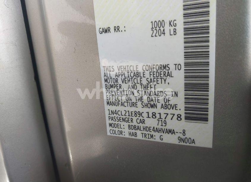 Photo 9 of 2009 Nissan Altima HYBRID (VIN 1N4CL21E89C181778)