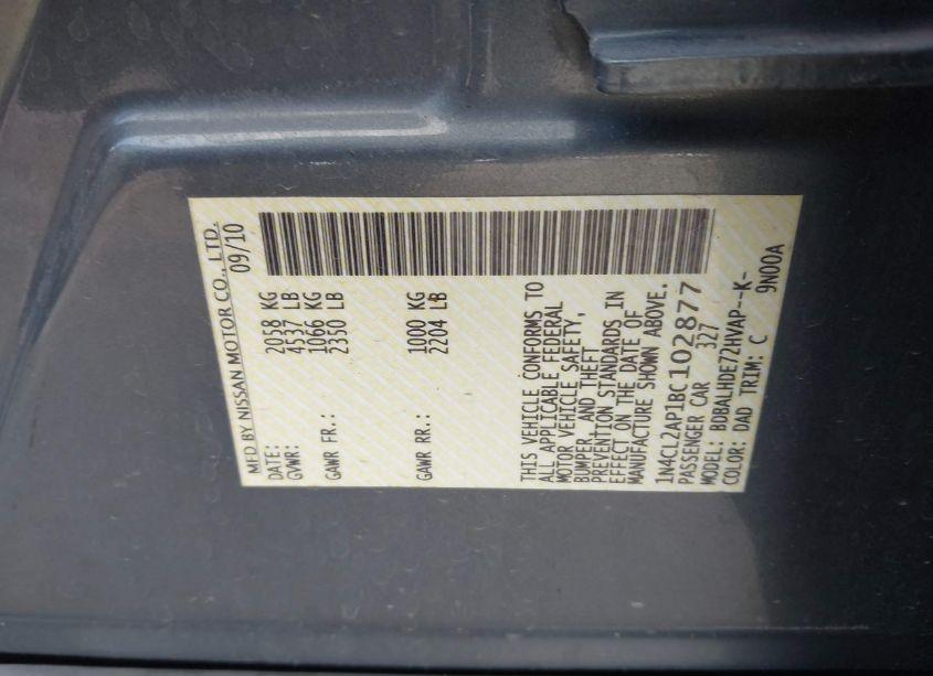 Photo 9 of 2011 Nissan Altima HYBRID (VIN 1N4CL2AP1BC102877)