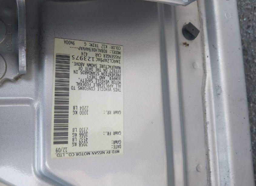 Photo 9 of 2010 Nissan Altima HYBRID (VIN 1N4CL2AP9AC123975)