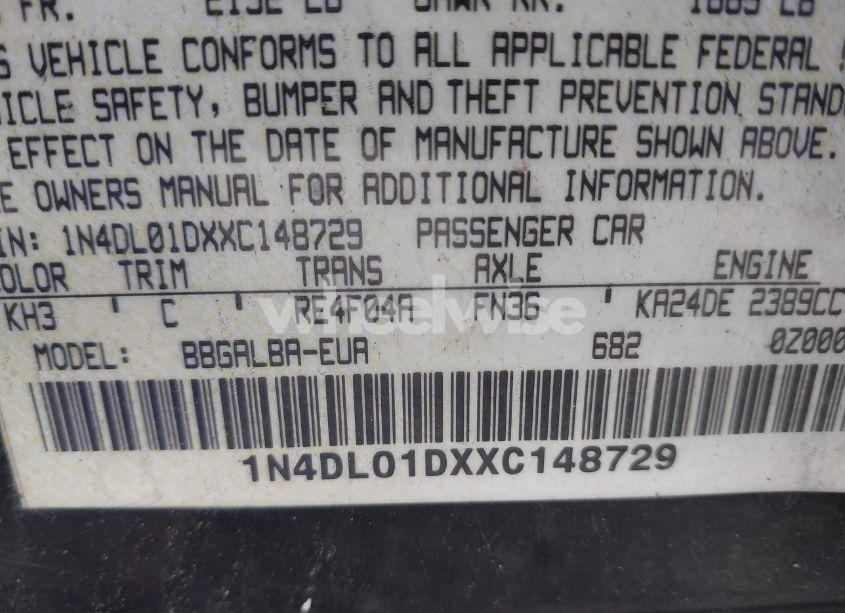 Photo 9 of 1999 Nissan Altima GLE/GXE/SE/SE-L/XE (VIN 1N4DL01DXXC148729)