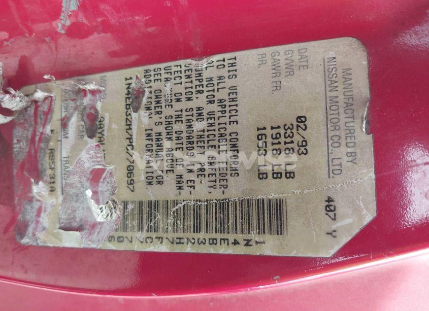 Photo 9 of 1993 Nissan Sentra E/XE/SE (VIN 1N4EB32H7PC770697)