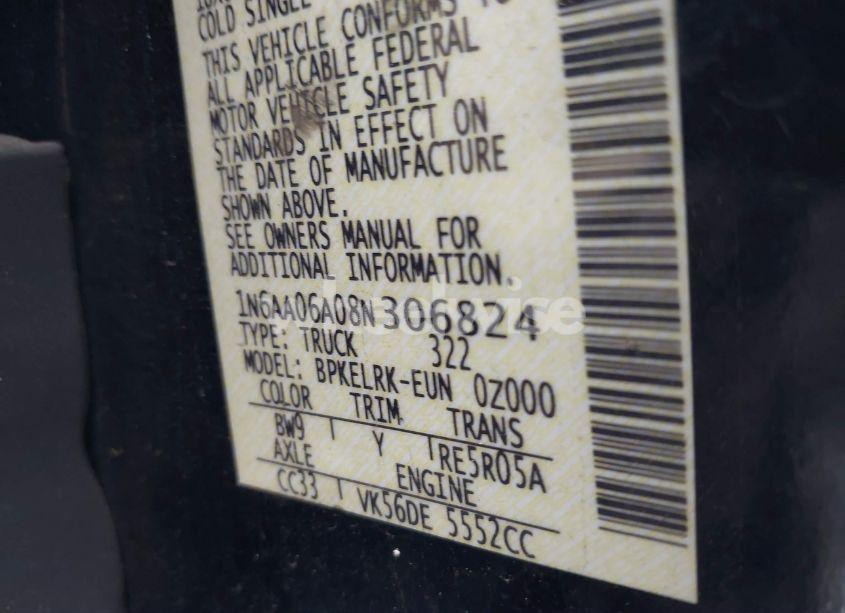 Photo 9 of 2008 Nissan Titan XE (VIN 1N6AA06A08N306824)