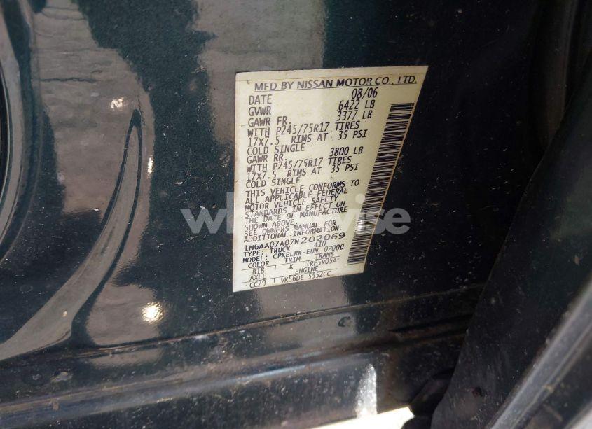 Photo 9 of 2007 Nissan Titan XE (VIN 1N6AA07A07N202069)
