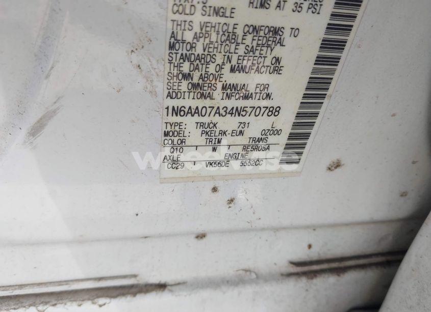 Photo 9 of 2004 Nissan Titan XE (VIN 1N6AA07A34N570788)