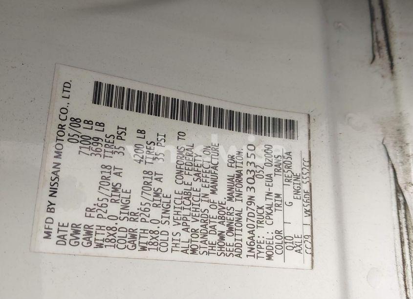 Photo 9 of 2009 Nissan Titan SE (VIN 1N6AA07D79N303350)