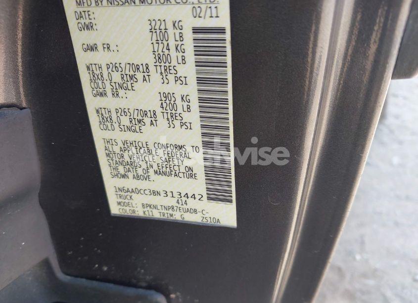 Photo 9 of 2011 Nissan Titan SV (VIN 1N6AA0CC3BN313442)