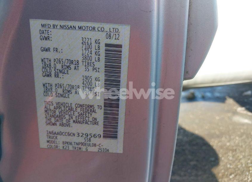 Photo 9 of 2012 Nissan Titan SV (VIN 1N6AA0CC6CN329569)