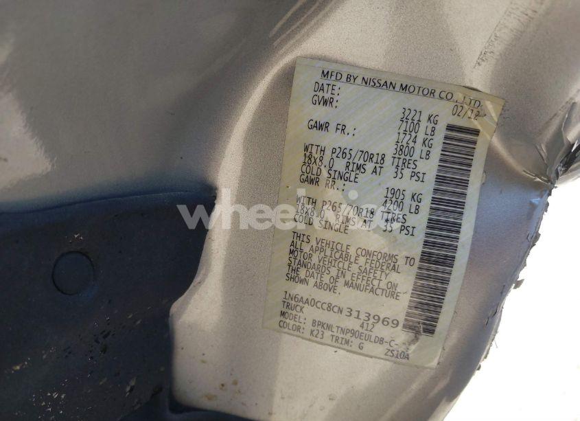 Photo 9 of 2012 Nissan Titan SV (VIN 1N6AA0CC8CN313969)