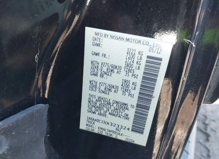 Photo 9 of 2012 Nissan Titan SV (VIN 1N6AA0CJ3CN323324)