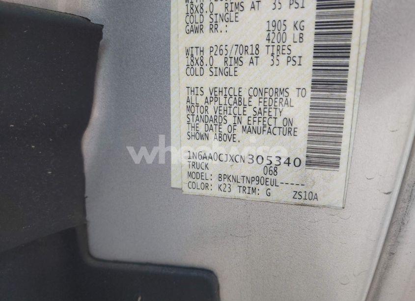 Photo 9 of 2012 Nissan Titan SV (VIN 1N6AA0CJXCN305340)