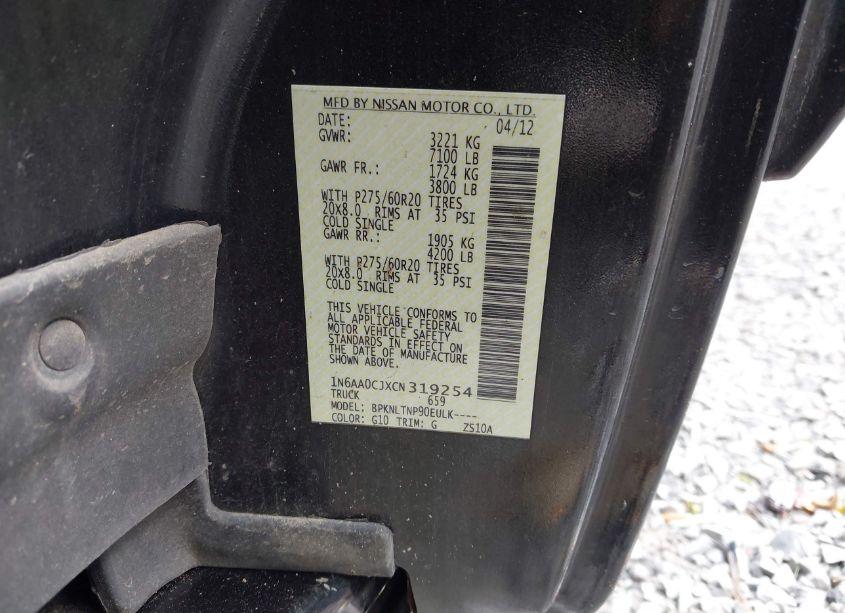 Photo 9 of 2012 Nissan Titan SV (VIN 1N6AA0CJXCN319254)