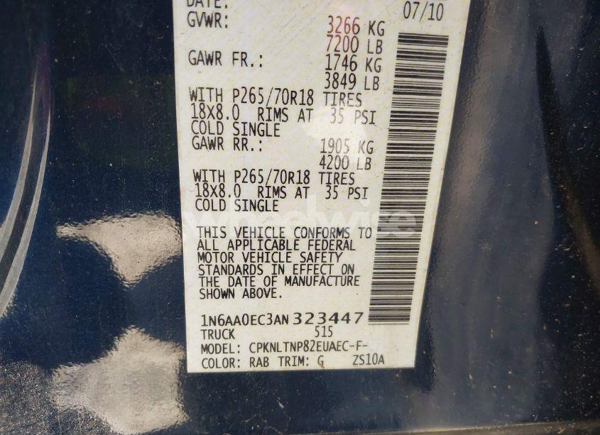 Photo 9 of 2010 Nissan Titan SE (VIN 1N6AA0EC3AN323447)