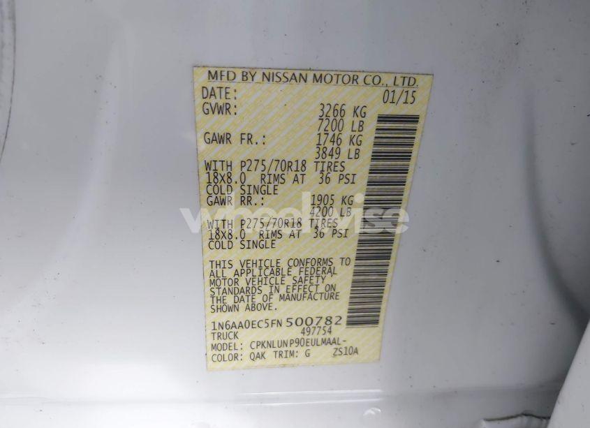 Photo 9 of 2015 Nissan Titan PRO-4X (VIN 1N6AA0EC5FN500782)