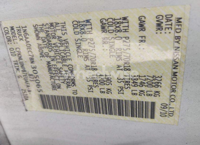 Photo 9 of 2011 Nissan Titan PRO-4X (VIN 1N6AA0EC7BN305065)