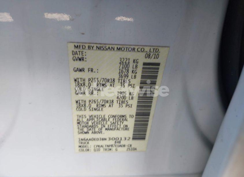 Photo 9 of 2011 Nissan Titan SV (VIN 1N6AA0ED3BN300132)