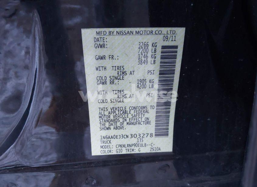 Photo 9 of 2012 Nissan Titan S (VIN 1N6AA0EJ3CN303278)