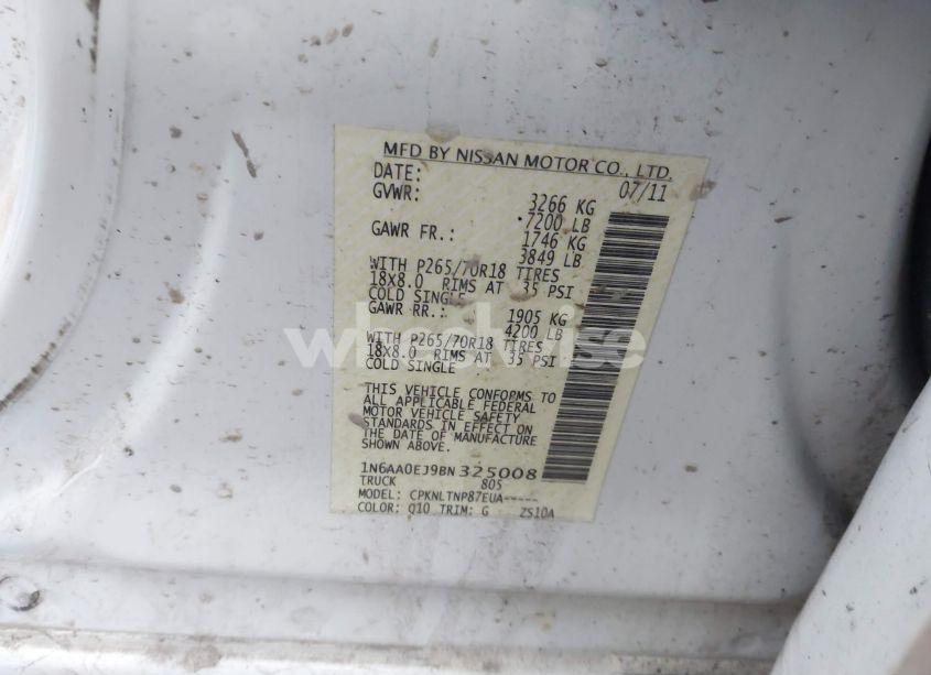 Photo 9 of 2011 Nissan Titan SV (VIN 1N6AA0EJ9BN325008)