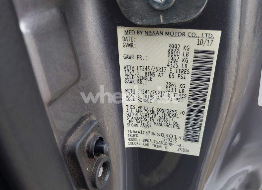 Photo 9 of 2018 Nissan Titan XD SV GAS (VIN 1N6AA1C37JN505015)