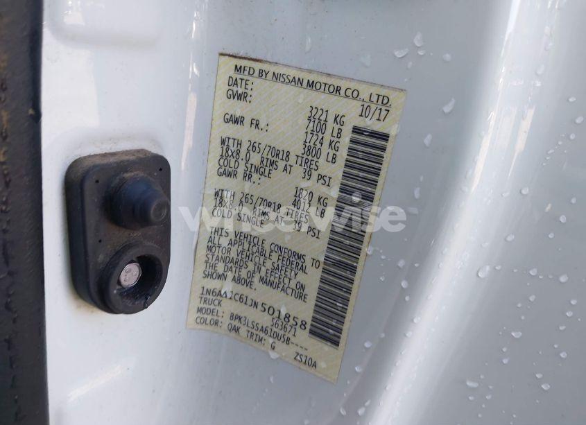 Photo 9 of 2018 Nissan Titan SV (VIN 1N6AA1C61JN501858)