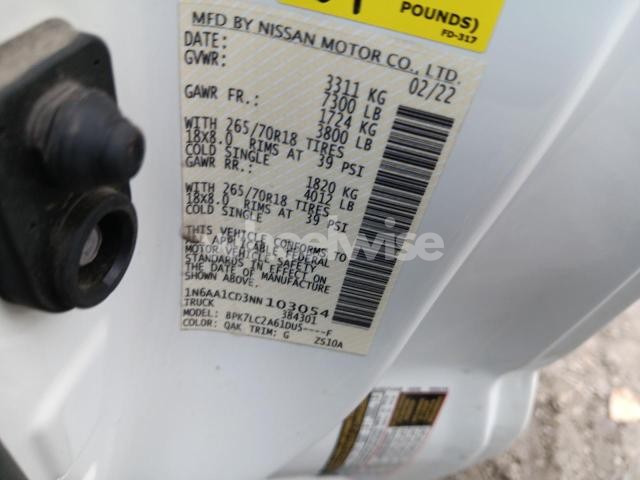 Photo 11 of 2022 NISSAN TITAN SV (VIN 1N6AA1CD3NN103054)