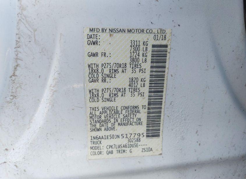 Photo 9 of 2018 Nissan Titan PRO-4X (VIN 1N6AA1E50JN517795)