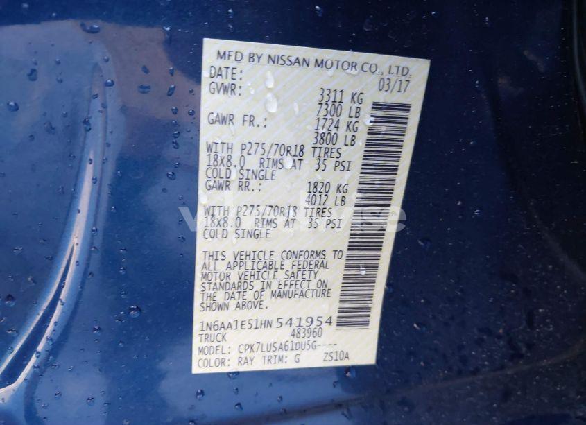 Photo 9 of 2017 Nissan Titan PRO-4X (VIN 1N6AA1E51HN541954)