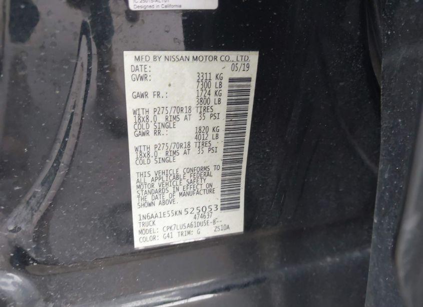 Photo 9 of 2019 Nissan Titan PRO-4X (VIN 1N6AA1E55KN525053)