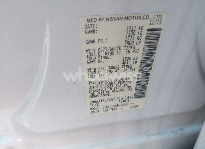 Photo 9 of 2019 Nissan Titan SV (VIN 1N6AA1E57KN535146)