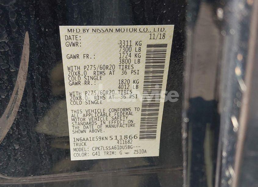 Photo 9 of 2019 Nissan Titan SV (VIN 1N6AA1E59KN511866)