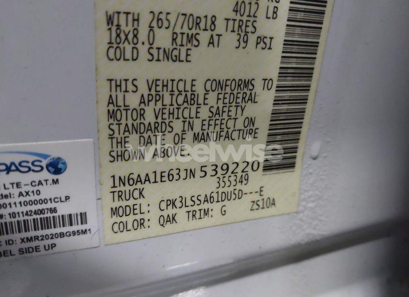 Photo 9 of 2018 Nissan Titan SV (VIN 1N6AA1E63JN539220)