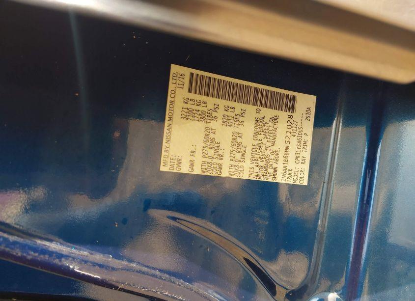 Photo 9 of 2017 Nissan Titan PLATINUM RESERVE (VIN 1N6AA1E66HN521028)