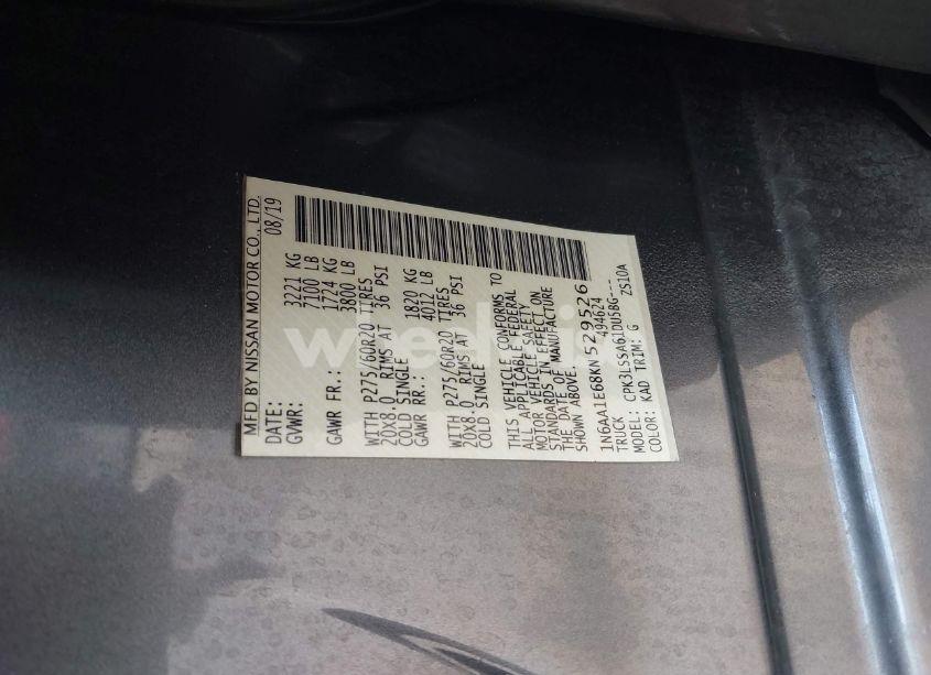 Photo 9 of 2019 Nissan Titan SV (VIN 1N6AA1E68KN529526)