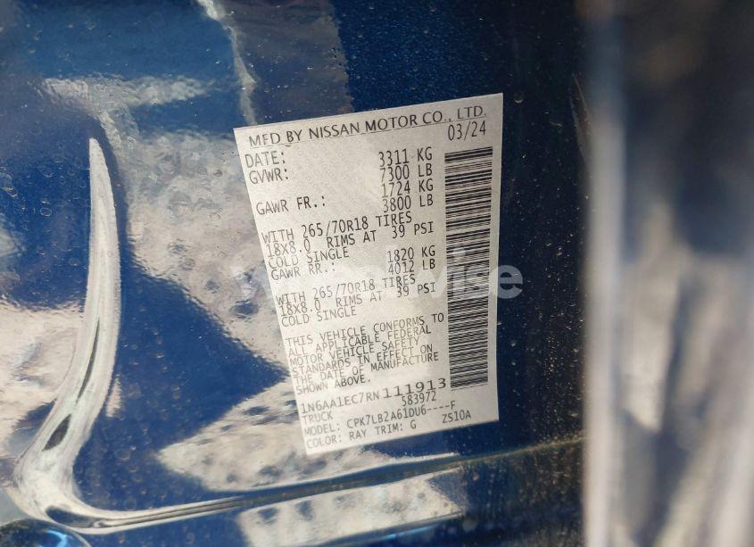 Photo 9 of 2024 Nissan Titan SV 4X4 (VIN 1N6AA1EC7RN111913)