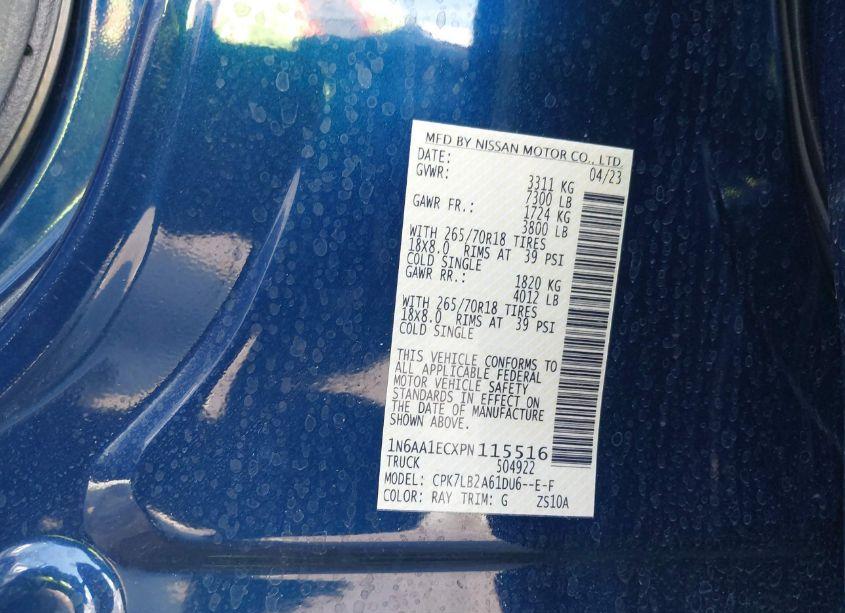 Photo 9 of 2023 Nissan Titan SV 4X4 (VIN 1N6AA1ECXPN115516)