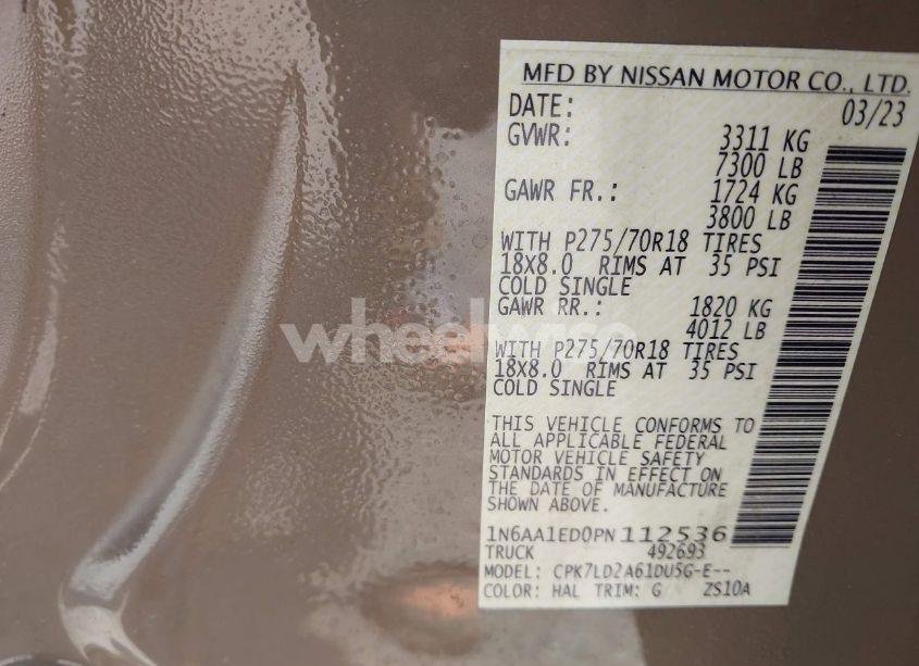 Photo 9 of 2023 Nissan Titan PRO-4X 4X4 (VIN 1N6AA1ED0PN112536)